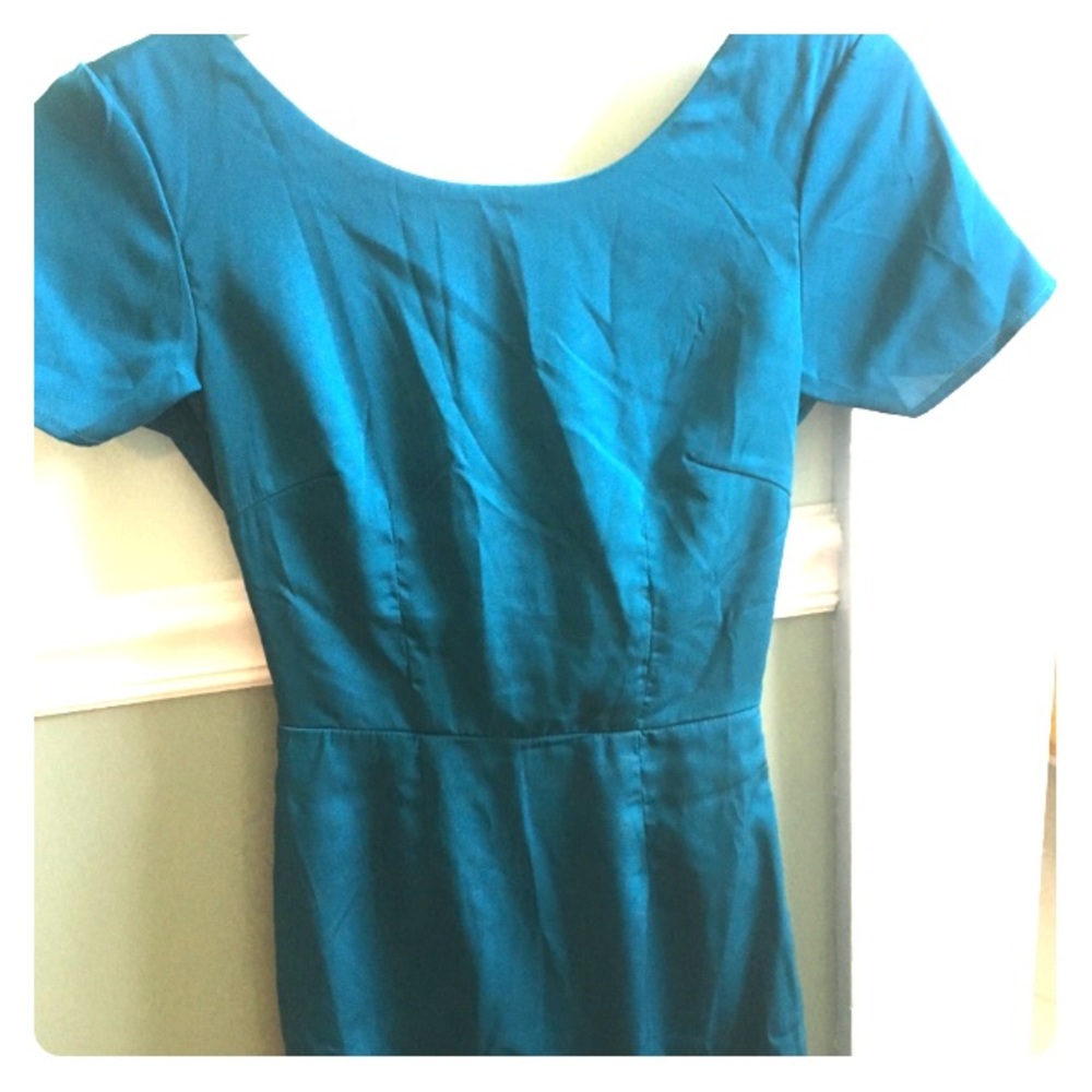 Teal backless dress